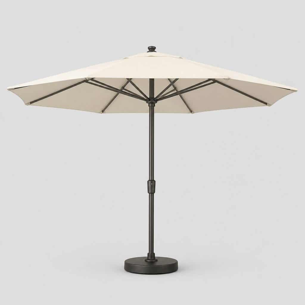 Grand parasol de terrasse rond 3,5 m à mât central aluminium