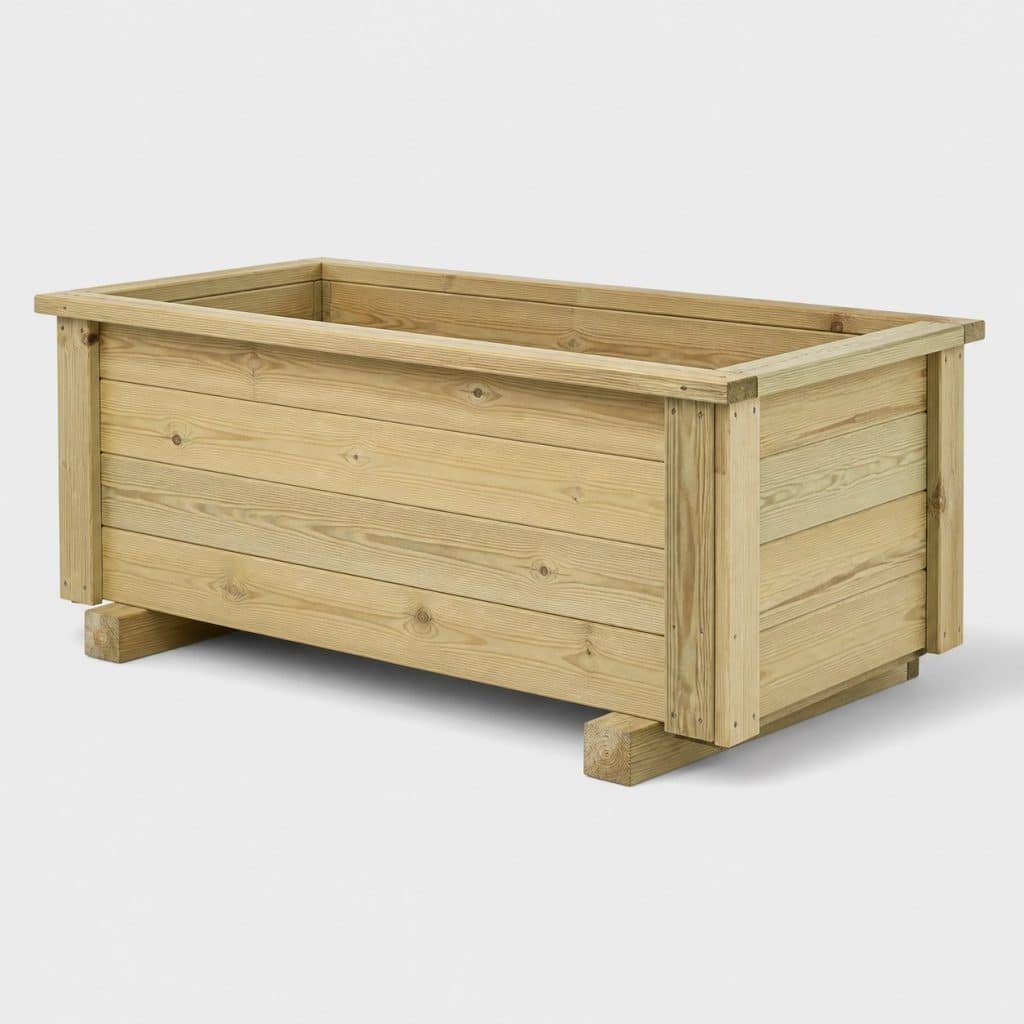 Grande jardinière en bois de 220 litres 120 x 60 x 50 cm