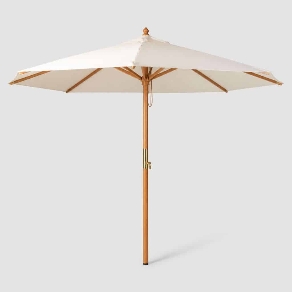 Grand parasol de terrasse en bois d'eucalyptus 3 m à mât central