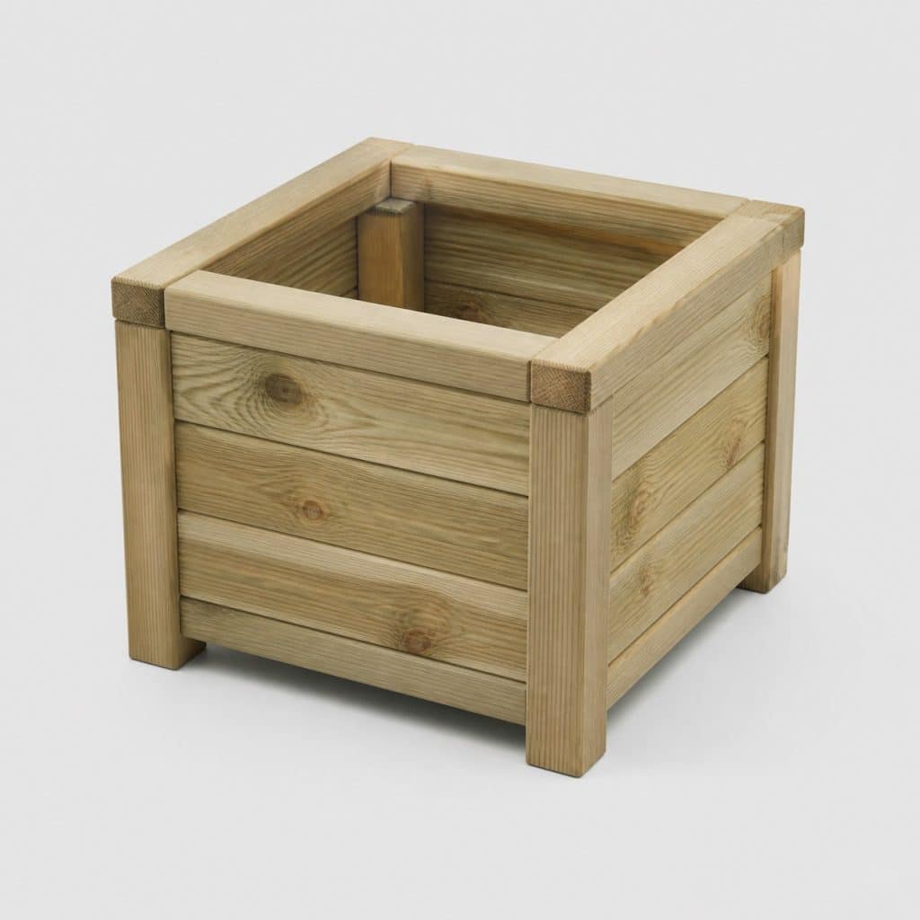 Jardinière carrée en bois de pin autoclave 40 cm