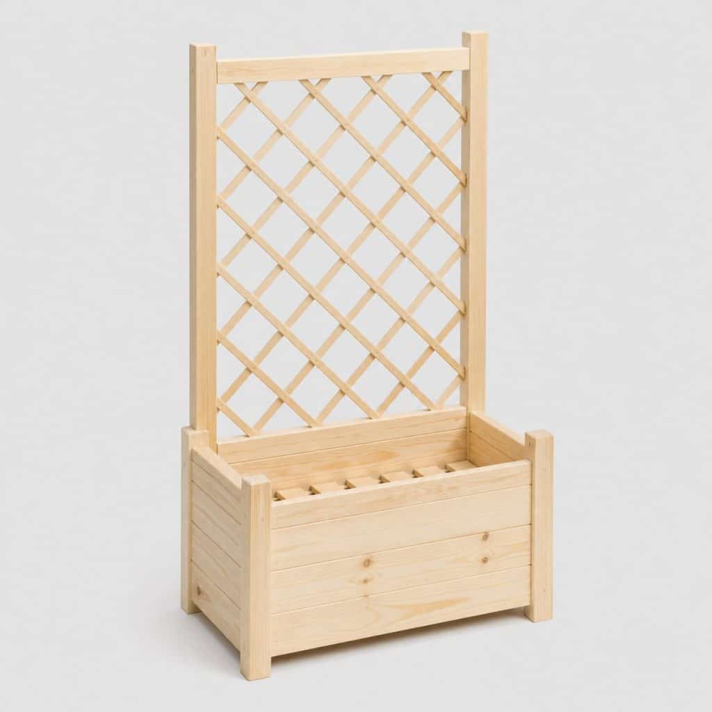 Jardinière en bois avec treillis pour plantes grimpantes