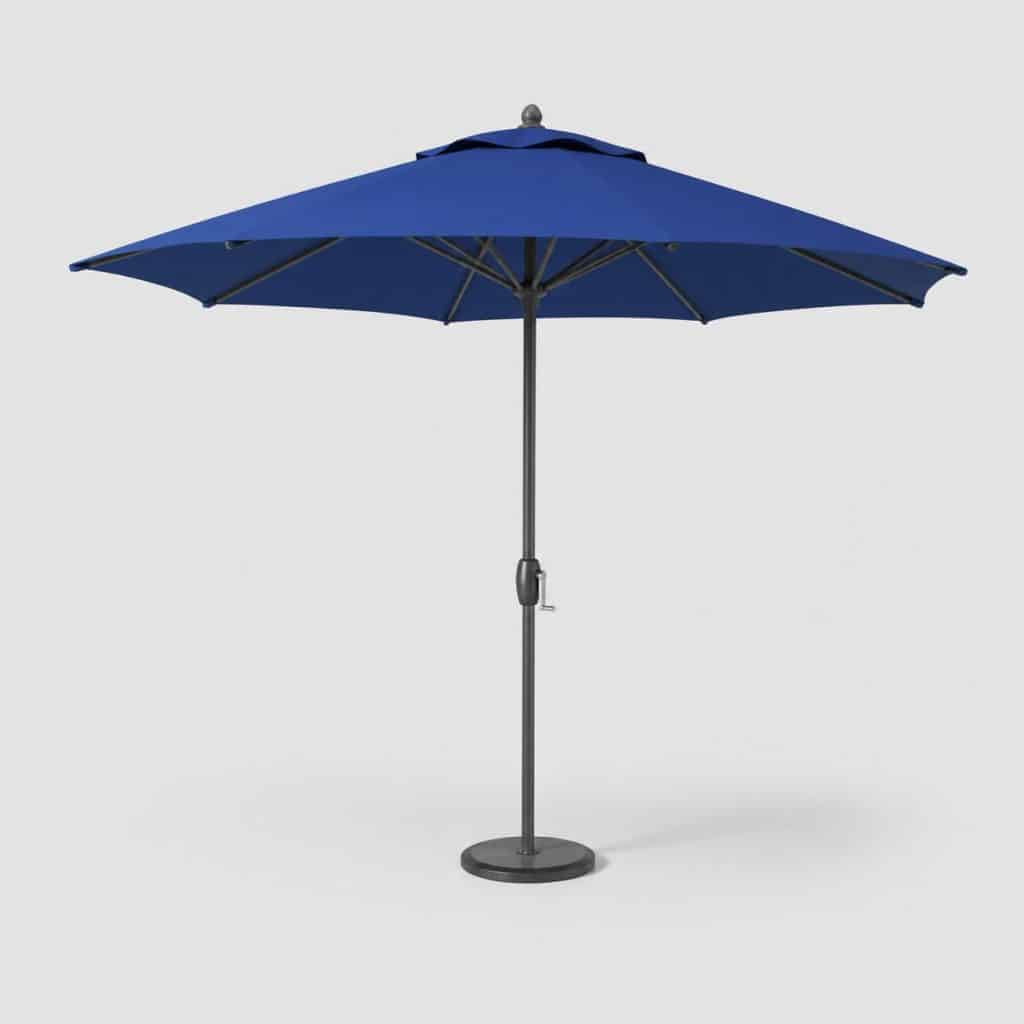 Parasol de terrasse rond 3 m à mât central et manivelle
