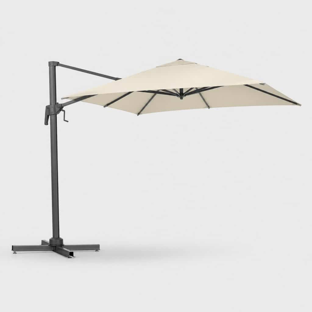 Parasol déporté haut de gamme à treuil et mât renforcé