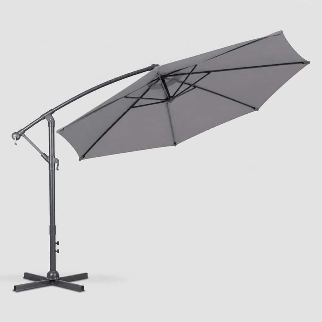 Parasol déporté inclinable rond 3 m avec pédale au pied