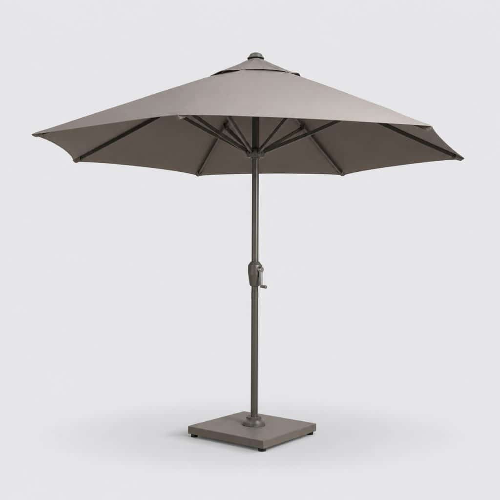 Parasol de terrasse avec pied et dalle lestée de 25 kg incluse