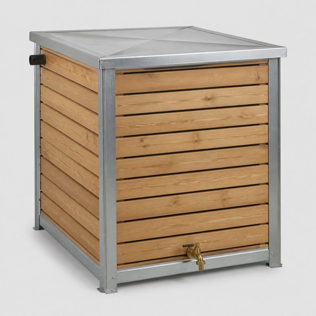 Récupérateur d'eau 1000 L habillé de bois