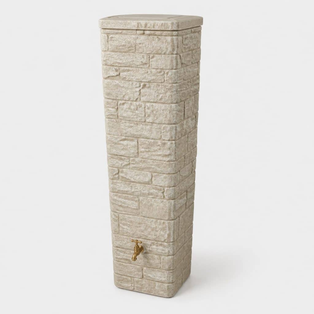 Récupérateur d'eau colonne 500 L aspect pierre